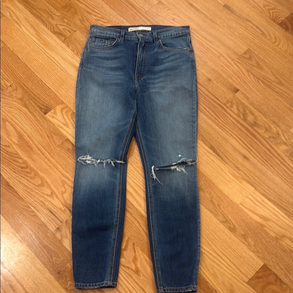 GRLFRND Size 28 Distressed Blue Jeans
